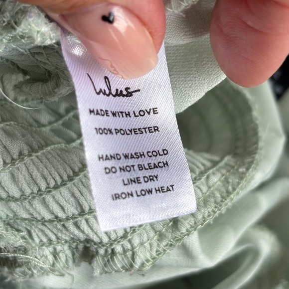 Lulu's Soft Mint Green Sheer Floral Blouse  size Large - Picture 6 of 7